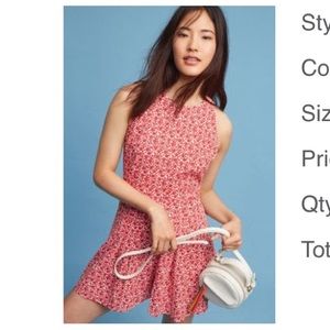Boat neck Anthropologie tie back romper size S